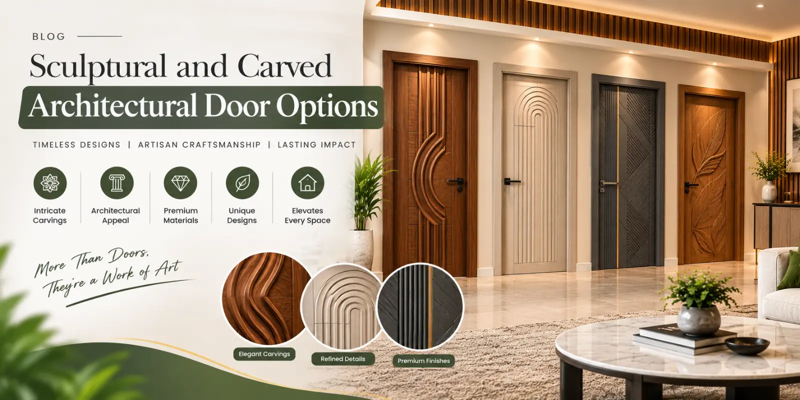 Sculptural and Carved Architectural Door Options