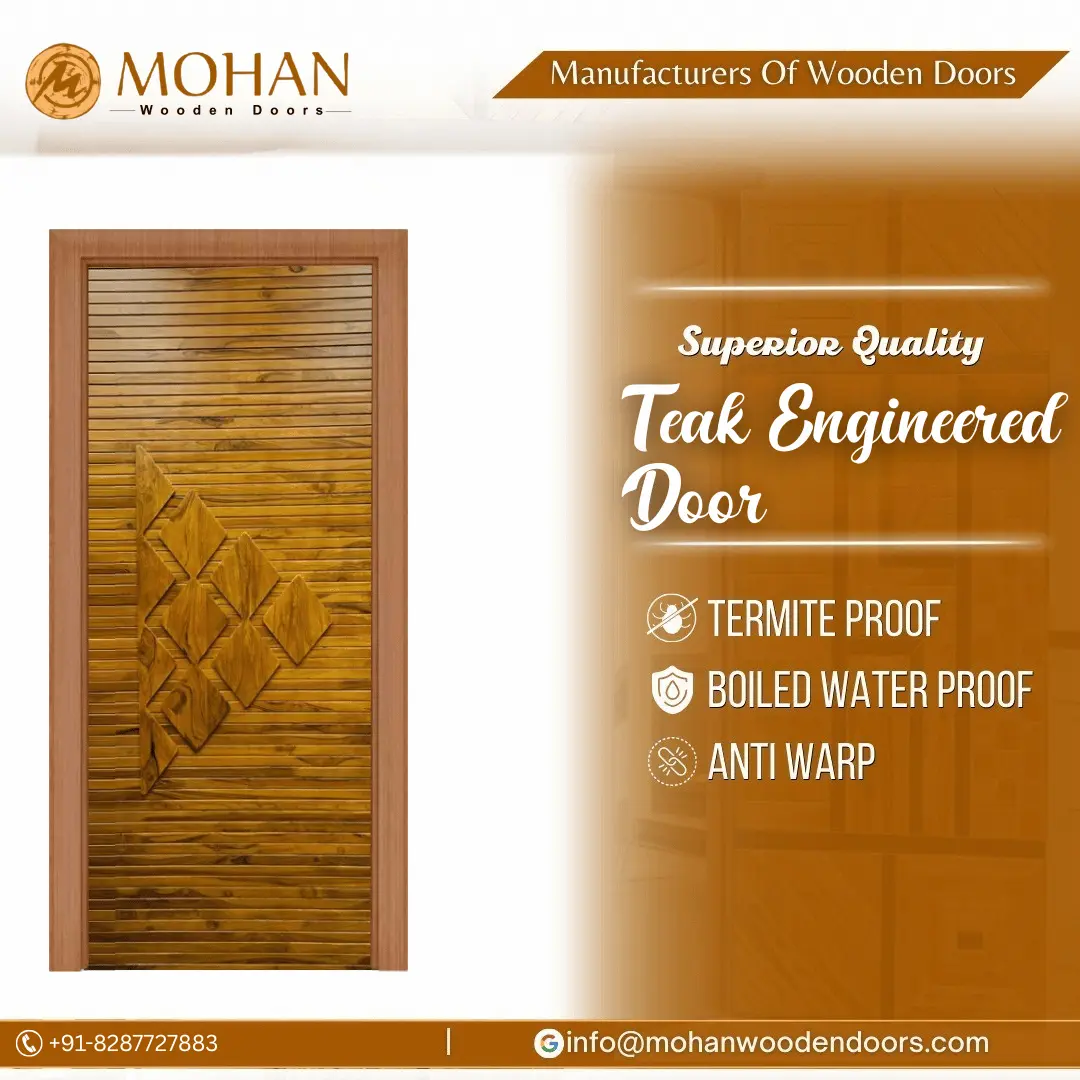 Teak engineered door